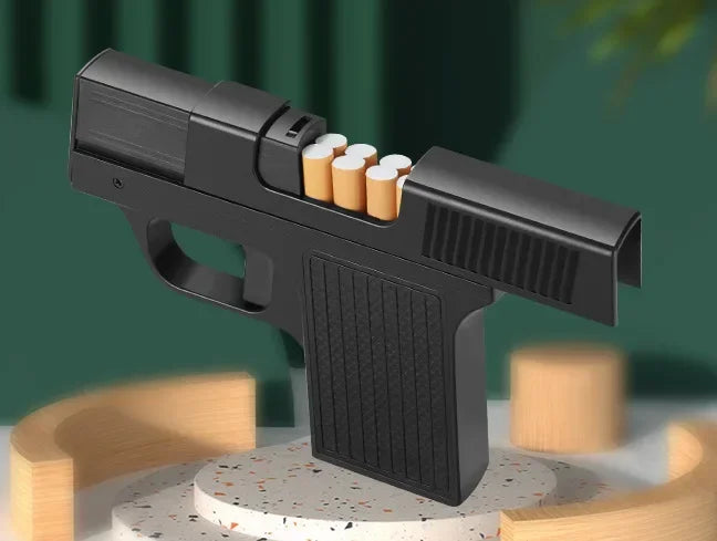 Pistol Style Lighters with 3 Cigarette Cases.