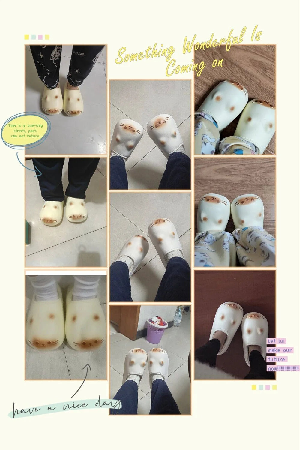 Waterpoof eva cat slippers with paw bottom outdoor garden.