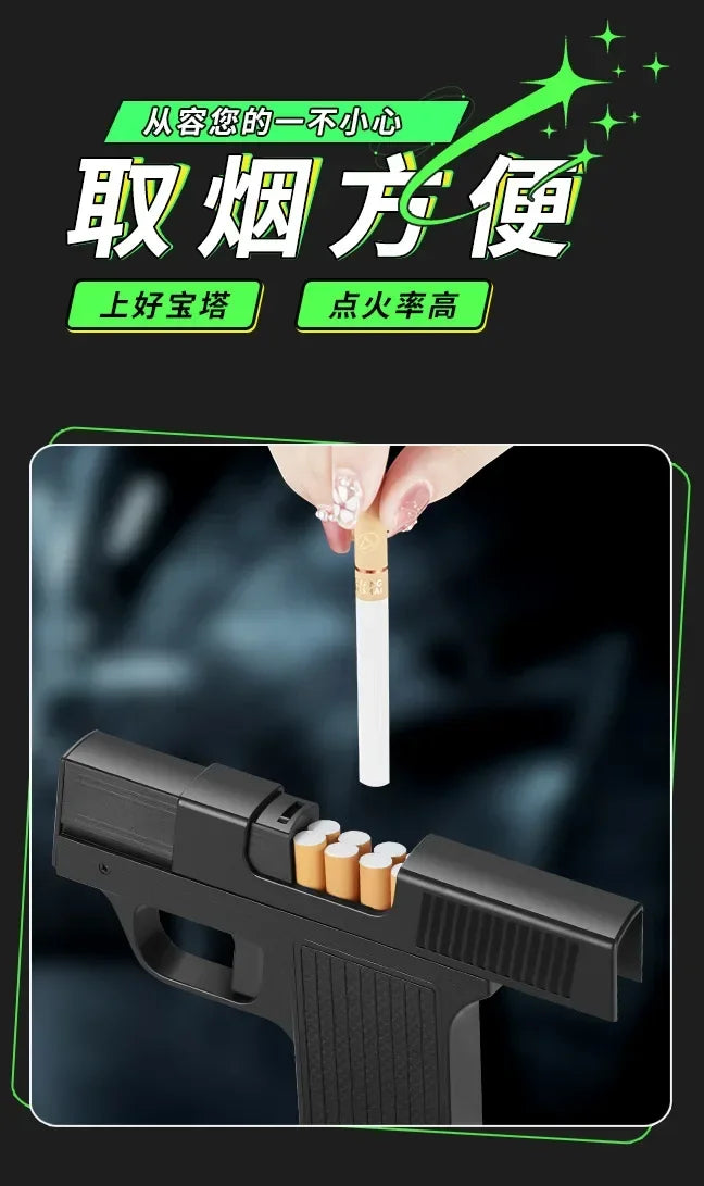 Pistol Style Lighters with 3 Cigarette Cases.