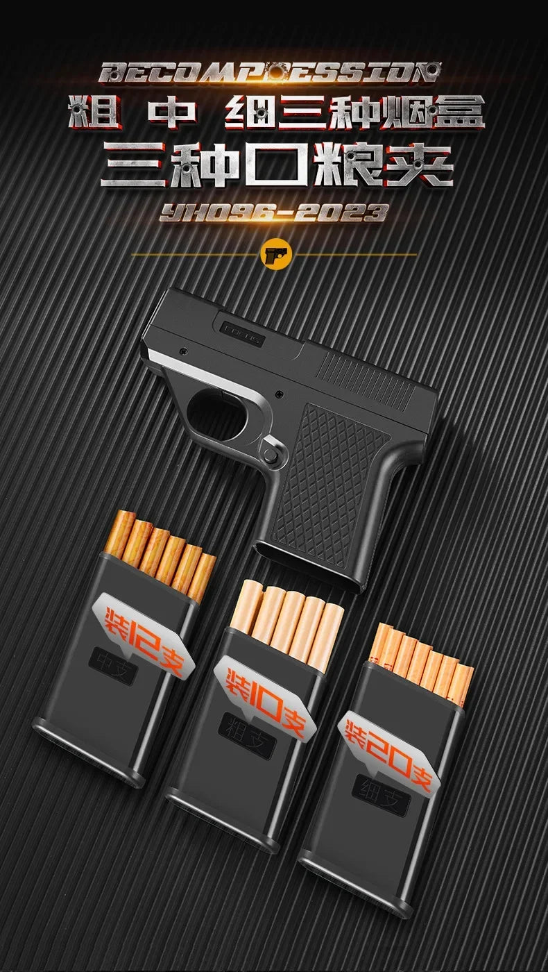 Pistol Style Lighters with 3 Cigarette Cases.