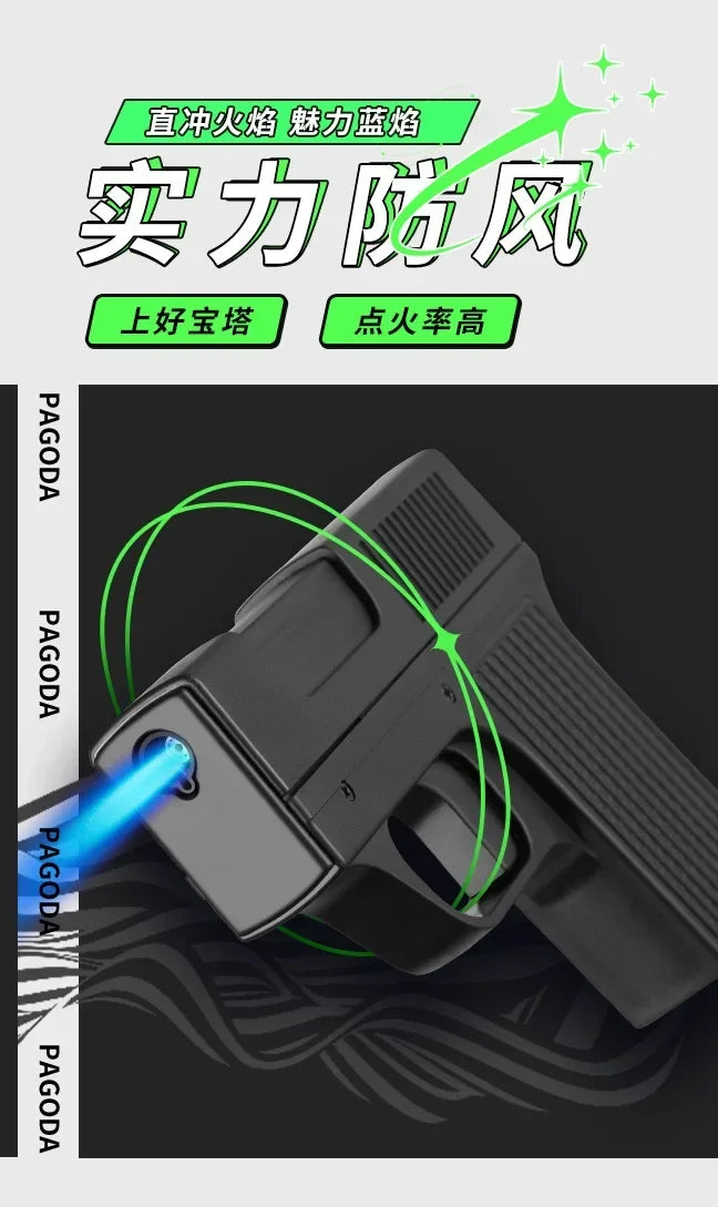 Pistol Style Lighters with 3 Cigarette Cases.